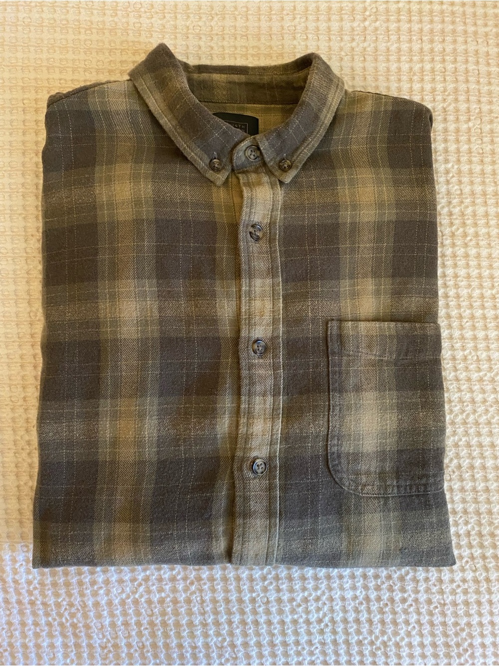 14TH & UNION Men’s Flannel Plaid Button Down Trim-Fit Shirt - L